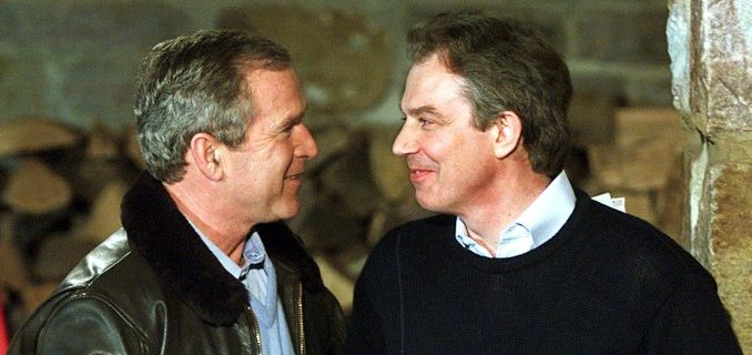 Bush und sein Speichellecker Blair